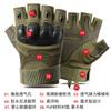Guantes tácticos de medio dedo para hombre, transpirables, antideslizantes, resistentes al desgaste, de carcasa dura, protectores para aficionados al ejército, para entrenamiento de combate al aire libre, guantes de dedos largos.