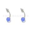 F136 Titânio Lip Nail Ágata Azul Natural Cone Pontiagudo Bola Rook Nail G23 Liga de Titânio Piercing Joias Brincos