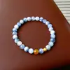 Pulsera de Cuentas de Fluorita Cristalina y Circonita Moda Lujo Ligero Pulsera de Gama Alta Temperamento de Nicho Joyería Versátil Venta al por Mayor