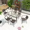 Juego de Mesa y Sillas para Terraza con Sombrilla para Exteriores, Juego de Tres o Cinco Piezas, Muebles Modernos Minimalistas para Patio para Cafetería, Balcón, Ocio al Aire Libre