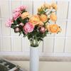 Boda en Casa Peonía de Tres Cabezas Decoración de Sala de Estar de Hotel Ramo de Flores Artificiales Arreglo Flor de Seda Alta Simulación