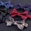 Traje formal para hombre de poliéster seda de alta calidad con 1200 puntadas, moda británica, estilo coreano, pajarita de mariposa de doble capa
