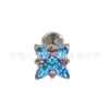 F136 titanio joyería para perforaciones circón clavo de cartílago flor cuerpo joyería para perforaciones transfronteriza caliente circón clavo de uña clavo de labio