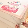 Conjunto de Três Peças de Tapete Refrescante de Seda Gelada Sabor Morango Milkshake Dobrável Desenho Animado Fofo para Cama de Dormitório de Verão