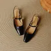 Sandalias Mary Jane Retro de Punta Cuadrada para Mujer, Estilo Veraniego con una Sola Correa, Tacón Grueso, Boca Baja, Tacones Altos de Moda Versátiles, Hechos a Medida