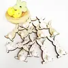 Conejo de Madera con Dos Orejas de Pascua Rodaja de Madera Decoración con Puntos, Decoración para el Hogar de Conejo Manualidades de Madera de Conejo DIY