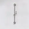 Aleación de Titanio F136 Mariposa Cereza Hueso de Oreja Largo Doble Agujero de Oreja Barra Industrial Puente de Oreja Rosca Interna Pendientes Extraíbles