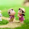 Adornos de paisaje en miniatura, accesorios de paisajismo DIY, decoraciones para plantas en maceta, figuras de pareja, pareja sonriente