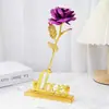 Simulación de siete colores lámina de oro de 24k caja de regalo de rosa tallo único regalo Qixi Día de San Valentín creativo cumpleaños fabricante transfronterizo
