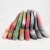 Chapéu de Tricô Tie-Dye Gradiente Novo para Outono e Inverno para Mulheres, Chapéu de Tricô Pontudo Quente Espessado de Lã Colorido Arco-Íris Europeu e Americano
