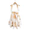 Ropa Europea y Americana de Mujer Transfronteriza 2025 Verano Nuevo Estilo Vacaciones en la Playa Chifón Volantes Cuello Halter Vestido Sexy