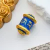 Estilo Étnico Chino Aleación Pintada Cubo Cuentas Joyería Accesorios Metálicos Adornos Colgantes Decorativos Regalos Temporada de Viajes Venta al por Mayor