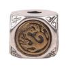 Cuentas espaciadoras redondas de cobre blanco retro con forma de cuatro grandes bestias, seis palabras, mantra, collar artesanal tejido a mano, accesorios de joyería tipo barril