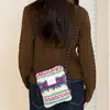 Nova Bolsa Pequena Fofa Pelúcia Arco-Íris Bolinhas Tendência, Bolsa de Ombro Transversal Rosa, Bolsa de Mão para Compras