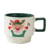 Taza de Cerámica de Santa Claus Transfronteriza Taza de Dibujos Animados Creativa Regalo de Navidad Regalo Taza de Café para el Hogar Recuerdo