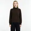 Comercio Electrónico Transfronterizo de Amazon Marca de Moda MAX Auténtico Mismo Estilo Color Sólido Cuello Medio Cuello Redondo Corte Holgado Suéter Tejido Mujer