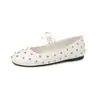 Zapatos planos elegantes de moda, 1 cm, de dama, suela suave, modelo nuevo de verano 2026, punta redonda, sin cordones, poco profundos, de piel