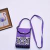 Bolso para teléfono móvil de estilo coreano con diseño de panda pequeño, bandolera de punto, bolso de mano con solapa, bolso informal para salir