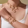 Xinyixinxin Acero Inoxidable Sol y Luna Brillan Juntos DIY Set de Collar y Pulsera con Múltiples Accesorios Joyería Exquisita Europea y Americana Que No Se Desvanece