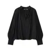Atacado Aliexpress Outono e Inverno 2025 Novas Blusas Camisas de Moda de Rua Casual Europeias e Americanas com Manga Lanterna
