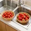 Huang figura artesanato novo hot-selling mão-tecido de pão de frutas cesta de rattan lanche cesta de armazenamento cesta tecida