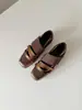 2026 Nuevos Zapatos de Ballet Deportivo de Nicho Estilo Francés, Zapatos Mary Jane Casuales y de Moda, Zapatos de Cuero Plateados de Suela Gruesa