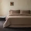 Juego de Cuatro Piezas de Algodón Puro Doble Gasa Estilo Minimalista Color Sólido Gama de Artículos Individuales Funda Nórdica Suave Sábana Bajera Sábana Plana
