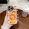 León Conejo de Dibujos Animados para Funda de Teléfono Apple 14 iPhone15promax Soporte de Lente 16pro Pedrería