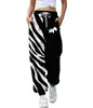 Calça Harem Feminina Estampada Digitalmente em 3D com Duas Cores, Casual Esportiva, com Cordão e Elástico no Tornozelo, Roupas Femininas Outono 2021 Nova