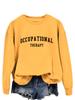 Terapia ocupacional Amazon suéter de moda transfronterizo para mujer primavera y verano Nuevo top holgado con letras