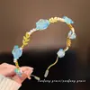 Diadema de Flor de Rosa de Cristal de Corona Alta con Perlas para Mujer, Pinza para el Cabello de Nicho de Alta Gama, Accesorios para el Cabello de Novia, Pinza Fina para el Cabello