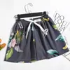 Pijama de Algodão e Seda de Comércio Exterior Novo de Verão Calça Feminina Fina Confortável Solta plus size Calça de Perna Larga Shorts de Algodão Wall Desenho Animado