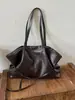 Bolsa Tote de Couro Macio Simples Retrô para Comércio Exterior Feminina Outono Grande Capacidade Maillard Uso Diário Ombro Único Sob o Braço