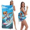 Toalla de playa plegable de gran tamaño 80X160, toalla de baño estampada, toalla de playa integrada, bolsa integrada, portátil