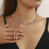 Conjunto Elegante e Super Bonito de Colar e Brincos, Brincos Brilhantes de Strass, Conjunto de Duas Peças para Festa de Casamento, Acessórios para Vestido de Noiva