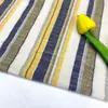 Sofá de algodón y lino con motas Tela de lino teñida en hilo a rayas y cuadros Tela de lino lavable Tela para textiles del hogar serie mantel