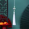 Borla de Nudo de Bambú Estilo Antiguo para Espada, Borla Pequeña, Borla Blanca para Abanico, Accesorios para Vestidos Hanfu Qipao Estilo Antiguo, Accesorios para Ropa al por Mayor
