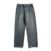 Jeans Izexx Estilo Americano High Street con Forro Polar para Hombre, Pierna Recta, Ligeramente Acampanados, Estilo de Pareja de Gama Alta, Pantalones Casuales Sueltos para Hombre