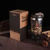 Taza de Viaje de Acero Inoxidable de Doble Capa Interior y Exterior de 420 ml, Aislamiento y Conservación del Frío con Estampado de Buda, Taza de Café para Oficina 304.