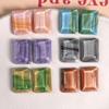 Corea del Sur pintura de tinta transparente floreciente pincelado pequeño rectangular diy accesorios de resina aretes horquilla material para funda de teléfono al por mayor