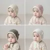 Gorros Coreanos para Bebé Qiunan Otoño e Invierno 2026 Estilo Nuevo Ins Invierno para Bebés Gorros de Punto con Encaje Venta al por Mayor