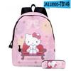 3D Nuevo Producto HelloKitty Dibujo Animado Lindo Sanrio Hello Kitty Mochila Estudiante Bolsa Escolar Estuche Dos Piezas Set