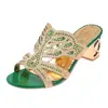Sandalias de Verano para Mujer de Gran Tamaño Transfronterizas Europeas y Americanas con Tacón Grueso, Chanclas de Playa, Sandalias Huecas con Pedrería, Tallas Grandes al por Mayor