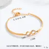 Pulsera de Trébol de Cuatro Hojas Chapada en Oro de 18 Quilates de Acero de Titanio, Simple, Nicho, Elegante, Pulsera de Alta Gama, Elegante, Lujo Accesible y Joyería Personalizada
