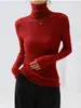 Hongmi Ropa/ Suéter de Punto de Cuello Alto de Manga Larga para Mujer para Principios de Otoño, Suéter Delgado Ajustado para Vestir por Capas con Cuello Alto