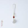 Amuleto Ping An de Jade Blanco Estilo Chino Cadena para Teléfono Móvil de Jade Xianqi Estilo Antiguo Colgante Elevador Cadena para Colgar Llaves Colgante para Bolso