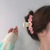 ¡Toca doncella! Pinza Transparente Rosa Durazno Primavera Nueva Chica Suave Japonesa Dulce Horquilla Pinza de Tiburón Accesorios para el Cabello