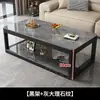 Mesa de centro para uso doméstico en la sala de estar, vidrio templado de doble capa, moderna, simple, mesa de té rectangular para apartamentos pequeños