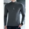 ¡Un imprescindible para principios de otoño, tan cómodo de llevar! Camiseta de algodón puro de peso pesado de 220 g, color blanco, cuello medio alto, manga larga, un top moderno y versátil