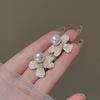 Pendientes de mariposa con perlas de cristal rosa claro de primavera, nuevos pendientes de lujo con luz de nicho, pendientes de clip para mujer